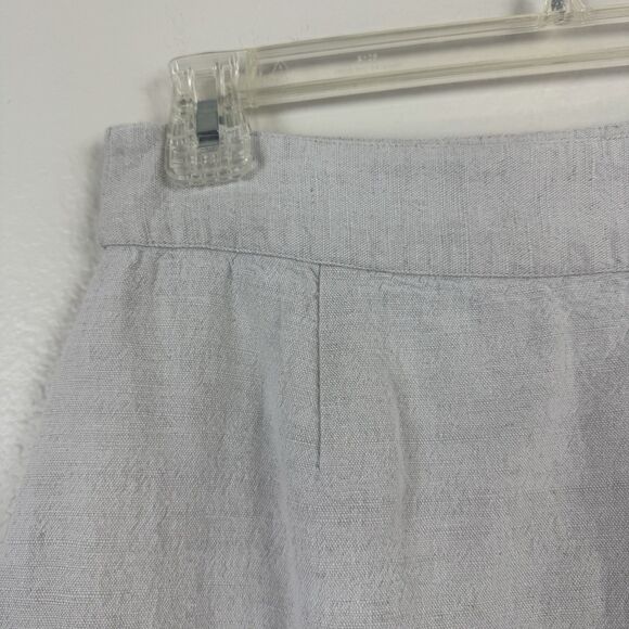 Vintage Cherokee Linen Cotton Lagenlook Casual Midi Wrap Skirt Cream 8 Small - Picture 3 of 15